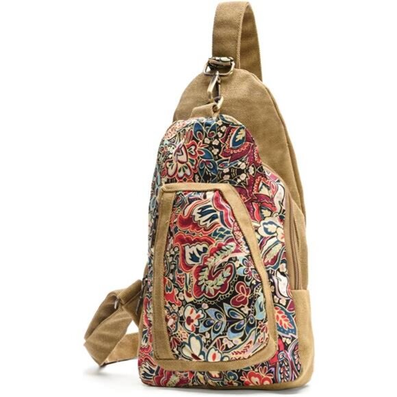 Handbags - Canvas Chest Bag, Small Chest Pack, khaki